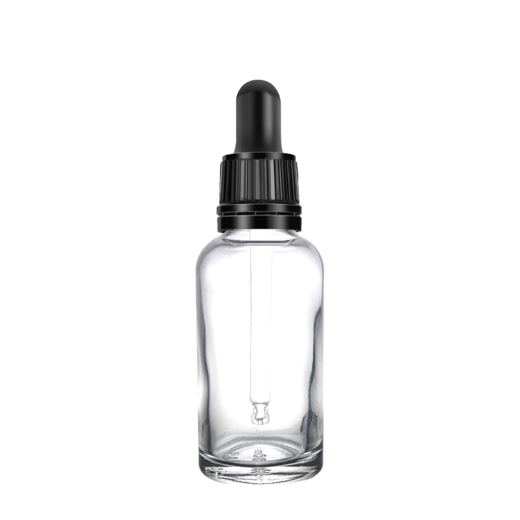 30ml Clear Glass Bottles with Tamper Resistant Glass Pipettes
