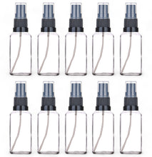 Load image into Gallery viewer, 30ml Clear Glass Spray Bottle with Black German-Made Atomiser &amp; Clear Overcap | Refillable Fine Mist Spray for Essential Oils, Skincare, and DIY Solutions