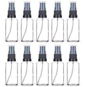 30ml Clear Glass Spray Bottle with Black German-Made Atomiser & Clear Overcap | Refillable Fine Mist Spray for Essential Oils, Skincare, and DIY Solutions