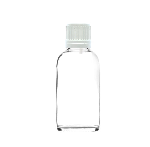 30ml Clear Glass Dropper Bottle with White Tamper-Resistant Dropper Cap