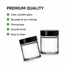 Load image into Gallery viewer, 30ml Clear Glass Jar with Black Airtight Lid