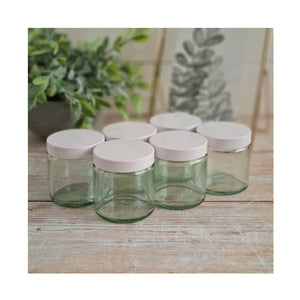 120ml Clear Glass Jar with White Urea Lid