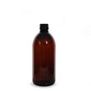 500ml Amber PET Plastic Bottles (28mm neck) with Choice of Closure