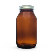 Load image into Gallery viewer, 500ml Amber Wide Mouth Glass Pill Jars with Aluminium Lids