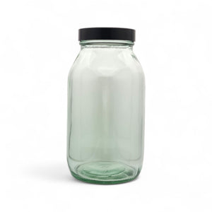 500ml Clear Wide Mouth Glass Pill Jars with Black Lids