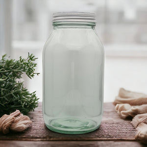 Clear Wide Mouth Glass Pill Jars with Aluminum Lids