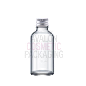 50ml Clear Glass Bottles with Aluminum Lid