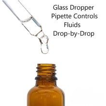 Load image into Gallery viewer, 10ml Amber Glass Bottles with Gold/White Glass Pipettes