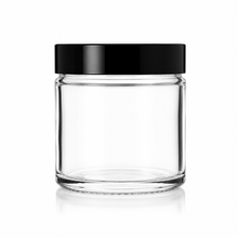 Load image into Gallery viewer, 60ml Clear Glass Jar with Black Airtight Lid