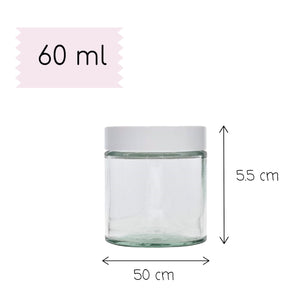 60ml Clear Glass Jar with Airtight White Lid