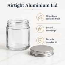 Load image into Gallery viewer, 30ml Clear Glass Jar with Aluminium Airtight Lid