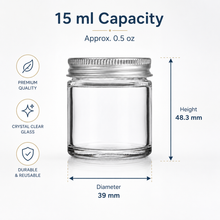 Load image into Gallery viewer, 30ml Clear Glass Jar with Aluminium Airtight Lid
