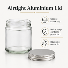 Load image into Gallery viewer, 60ml Clear Glass Jar with Airtight Aluminium Lid
