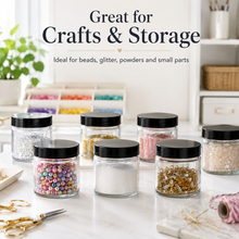 Load image into Gallery viewer, 60ml Clear Glass Jar with Black Airtight Lid