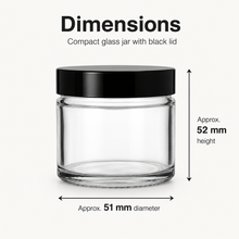 Load image into Gallery viewer, 60ml Clear Glass Jar with Black Airtight Lid