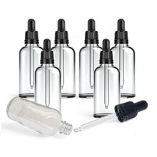 Load image into Gallery viewer, 100ml Clear Glass Bottles with Tamper Resistant Glass Pipettes