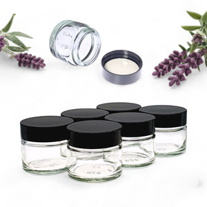 15ml Clear Glass Jar with Black Airtight Lid