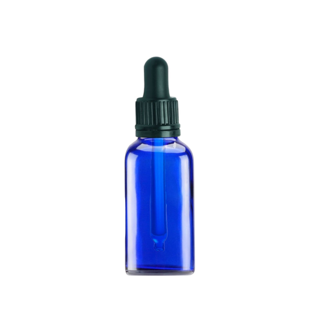 30ml Blue Glass Bottles with Tamper Resistant Glass Pipettes