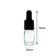 Load image into Gallery viewer, 5ml Clear Glass Bottles with Tamper Resistant Glass Pipettes