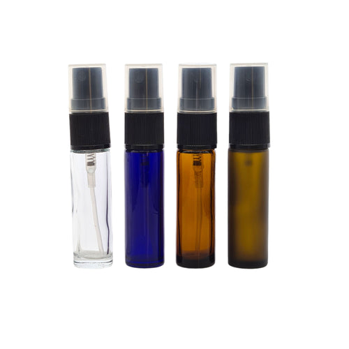 10ml Slim Glass Rollette Bottle with Black Finger Spray