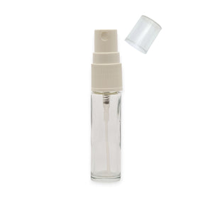 10ml Clear Slim Glass Rollette Bottle with White Finger Spray