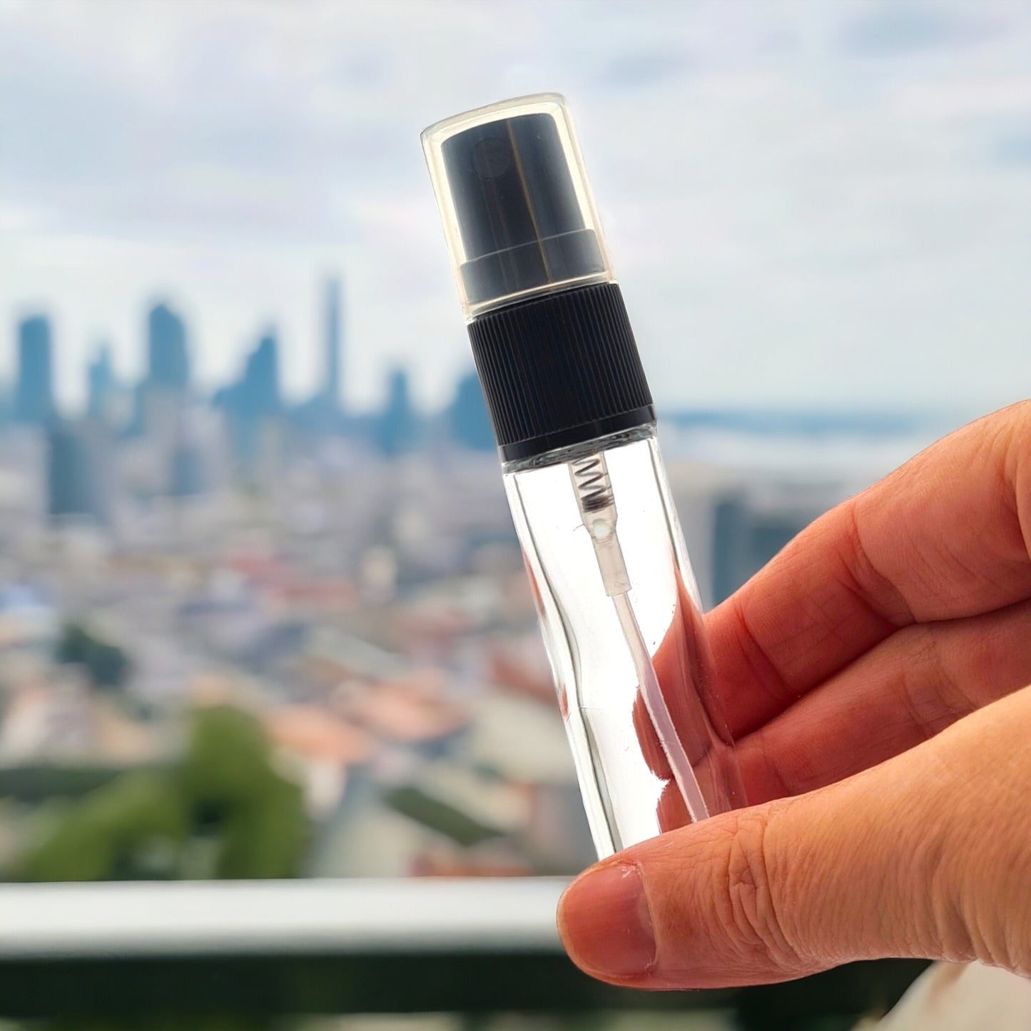 10ml Slim Glass Rollette Bottle with Black Finger Spray