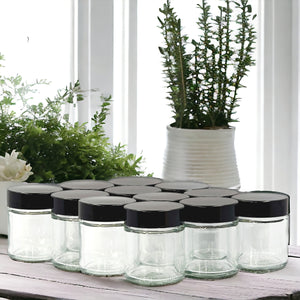 30ml Clear Glass Jar with Black Airtight Lid