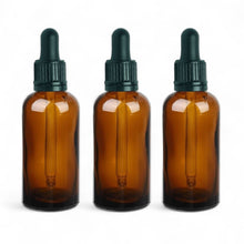 Load image into Gallery viewer, 100ml Amber Glass Bottles with Tamper Resistant Glass Pipettes