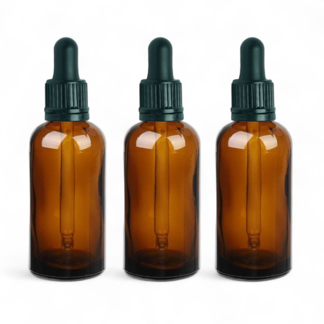 100ml Amber Glass Bottles with Tamper Resistant Glass Pipettes