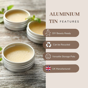 15ml Small Aluminum Pots with Airtight Screw Lid - UK Manufactured