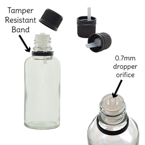 100ml Clear Glass Dropper Bottle with Black Tamper-Resistant Dropper Cap