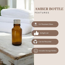 Load image into Gallery viewer, 15ml Amber Glass Bottles with Aluminium Screw Lid