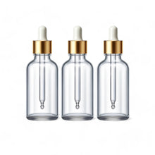 Load image into Gallery viewer, 50ml Clear Glass Bottles with Gold/White Glass Pipettes