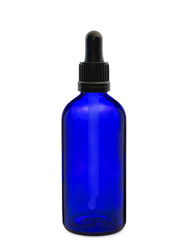 100ml Blue Glass Bottles with Tamper Resistant Glass Pipettes
