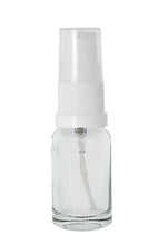 Load image into Gallery viewer, 10ml Clear Glass Bottles with White Treatment Pump with Clear Overcap