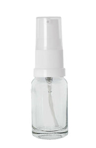 10ml Clear Glass Bottles with White Treatment Pump with Clear Overcap