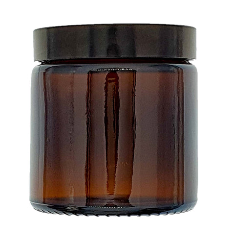 120ml Amber Brown Glass Jar with Black Urea Lid