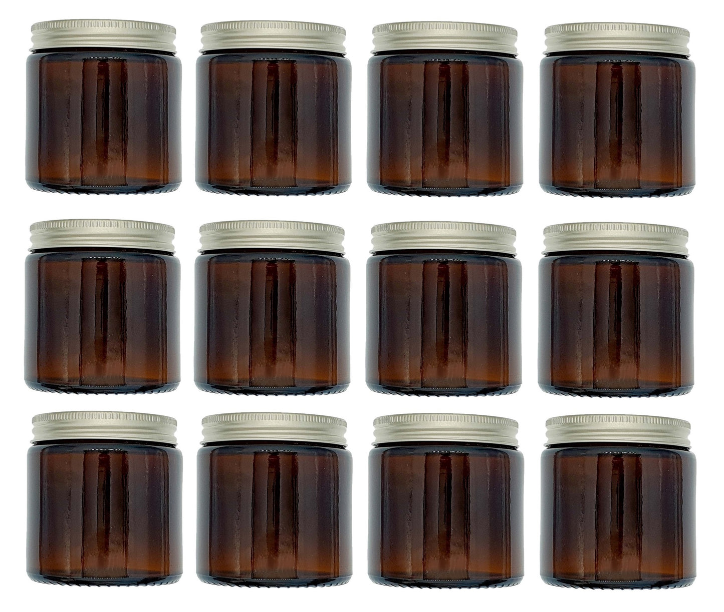 120ml Amber Brown Glass Jar with Brushed Aluminum Lid