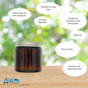 120ml Amber Brown Glass Jar with Brushed Aluminum Lid