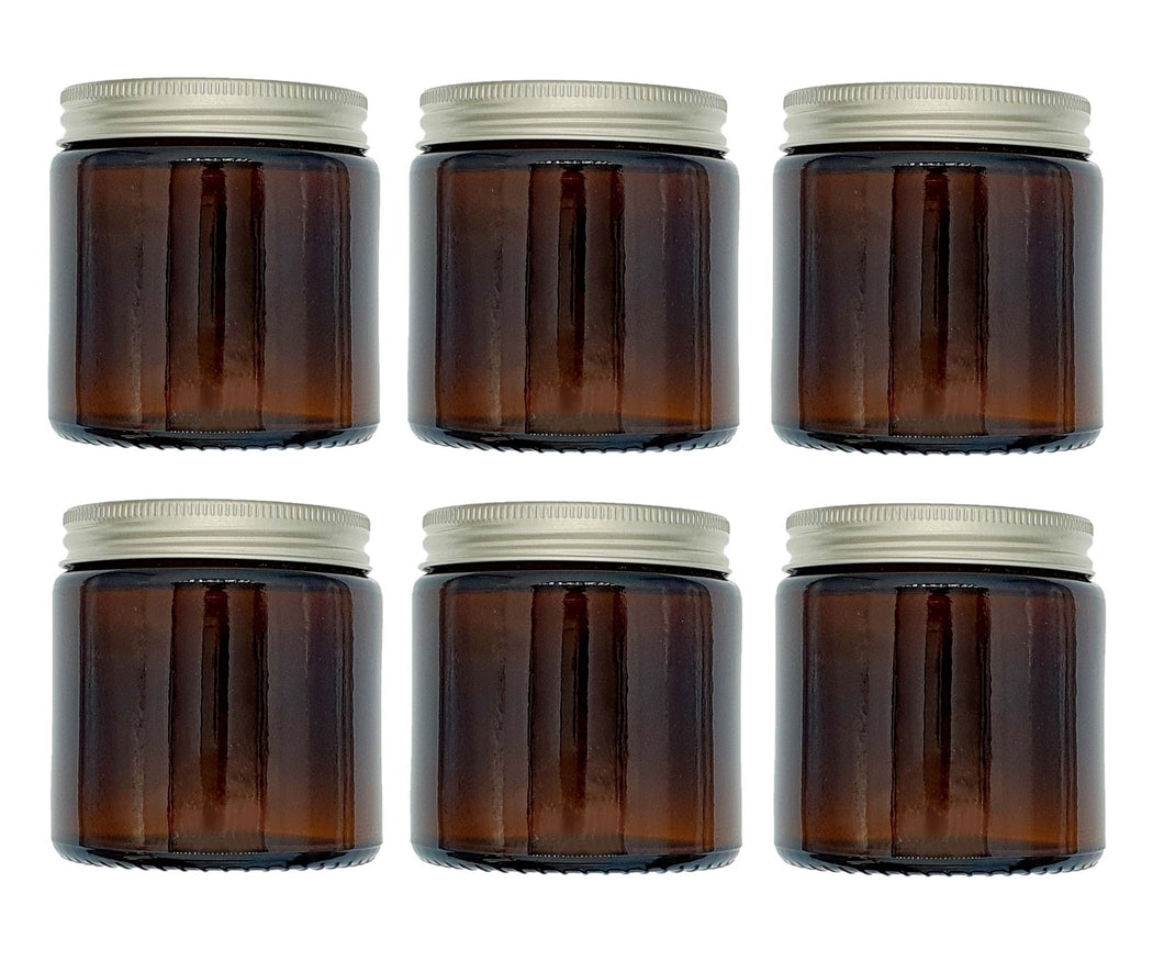 120ml Amber Brown Glass Jar with Brushed Aluminum Lid