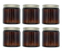 Load image into Gallery viewer, 120ml Amber Brown Glass Jar with Brushed Aluminum Lid