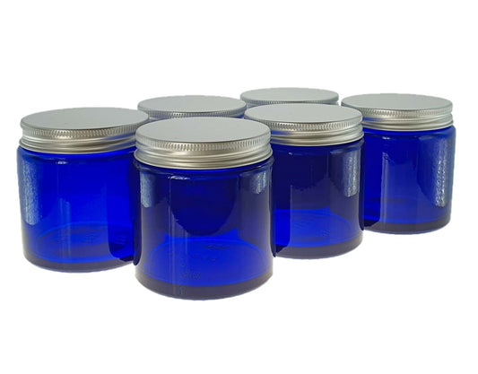 120ml Blue Glass Jar with Aluminum Lid