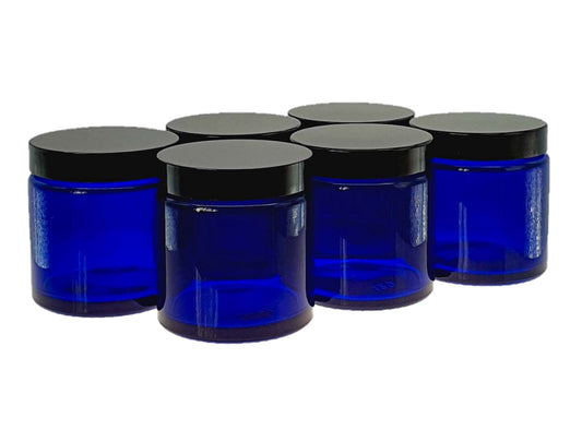 120ml Blue Glass Jar with Black Urea Lid