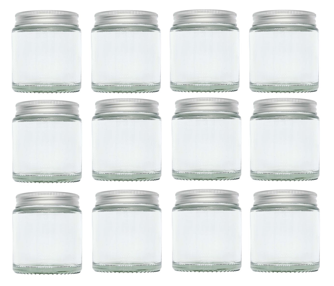 120ml Clear Glass Jar with Brushed Aluminum Lid