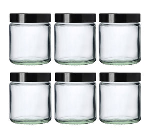 120ml Clear Glass Jar with Black Urea Lid