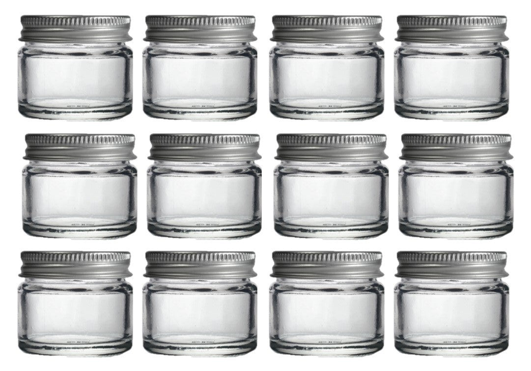 15ml Clear Glass Jar with Brushed Aluminum Lid