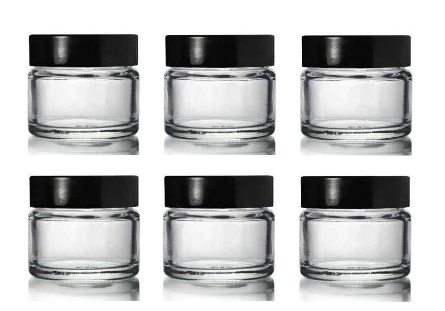 15ml Clear Glass Jar with Black Urea Lid