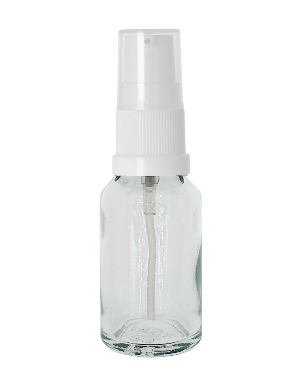 15ml Clear Glass Bottles with White Treatment Pump and Clear Overcap