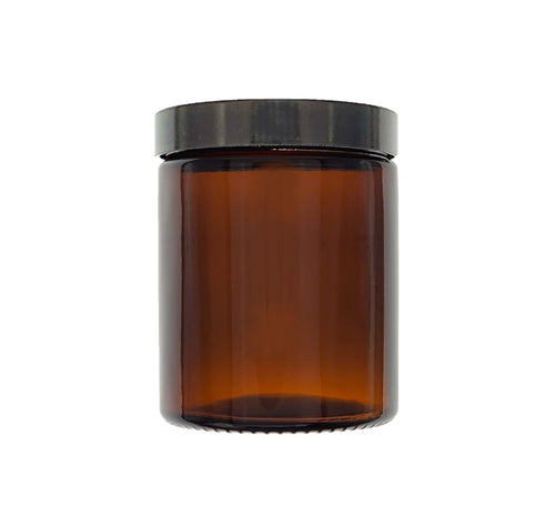 180ml Amber Brown Glass Jar with Black Urea Lid
