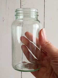 Clear Wide Mouth Glass Pill Jars with Black Lids